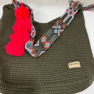 Otomi Green Handwoven Shoulder Bag